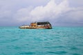 A ship wrecked in the Caribbean waters of the Bahamas