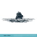 Ship, Yacht, Boat Icon Vector Logo Template Illustration Design. Vector EPS 10 Royalty Free Stock Photo