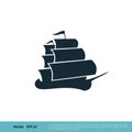 Ship, Yacht, Boat Icon Vector Logo Template Illustration Design. Vector EPS 10 Royalty Free Stock Photo