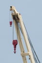 Shipboard crane with two hooks