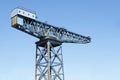 Shipbuilding cantilever crane River Clyde building boats ships docks shipyard Port Glasgow Greenock traditional industry harbour h Royalty Free Stock Photo