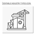 Shipbuilding industry line icon