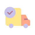 Shipment complete flat color ui icon