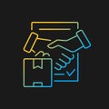 Shipment contract gradient vector icon for dark theme