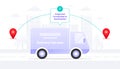 Shipment Forwarded to Destination. On the way illustration. Suitable for user interface, ui, ux, web, mobile, banner and Royalty Free Stock Photo