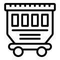 Shipment freight wagon icon outline vector. Locomotion engine logistics