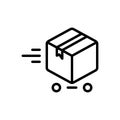 Black line icon for Shipment, goods and product