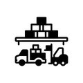 Black solid icon for Shipment, package and goods