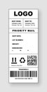 Shipment label template with priority mail header