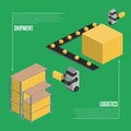 Shipment logistics isometric banner