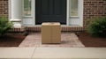 shipment package at door Royalty Free Stock Photo