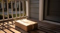 shipment package on a porch In Royalty Free Stock Photo