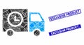 Shipment Schedule Van Mosaic and Grunge Rectangle Exclusive Product Stamps