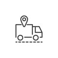 Shipment tracking line icon Royalty Free Stock Photo