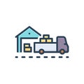 Color illustration icon for Shipments, cargo and freight