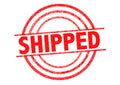 SHIPPED Rubber Stamp over a white background.