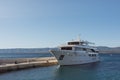 Shipping boat anchored in the Adriatic Sea in Croatia Royalty Free Stock Photo