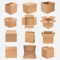 Shipping Box Big Set Isolated Transparent background