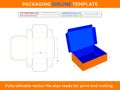 Shipping Box, Rectangle Box, Rectangular Box, Dieline Template Royalty Free Stock Photo