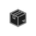 shipping box icon, vector shipping box, storage symbol, vector cardboard Royalty Free Stock Photo