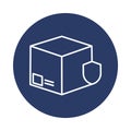 shipping, box, location pin, world, location, parcel delivery icon Royalty Free Stock Photo