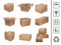 Shipping boxes collection Royalty Free Stock Photo