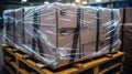 shipping boxes on pallets Royalty Free Stock Photo