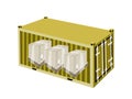 Shipping Boxes with Plastic Wrap in Cargo Containe