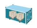 Shipping Boxes with Steel Strapping in Cargo Conta