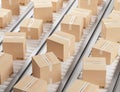 Shipping boxes in warehouse or store