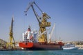 Shipping - Cargo ship moored for unloading in the Malta Dockyards