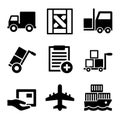 Shipping, Cargo, Warehouse and Logistic Icons Set
