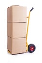 The shipping cart isolated on the white background