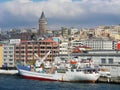 Shipping concept. The ship is preparing to leave the port. Traveling by ferry. Sea transport Royalty Free Stock Photo