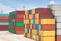 Shipping container stack yard Royalty Free Stock Photo