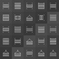 Shipping container vector outline icons