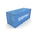 Shipping Container on a White