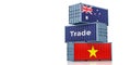 Shipping containers with Australia and Vietnam flag.