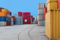 Shipping Containers and railtracks Royalty Free Stock Photo