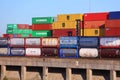 Shipping containers and tank containers Royalty Free Stock Photo