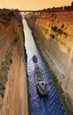 Shipping through Corinth Canal Royalty Free Stock Photo