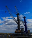 Shipping cranes at Port of Albany NY, on Hudson River