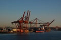 Shipping Cranes on a Waterfront Royalty Free Stock Photo