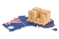 Shipping and Delivery from Australia concept, 3D rendering