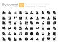 Shipping and delivery black glyph icons set on white space