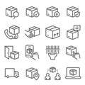 Shipping Delivery Service icons set vector illustration. Contains such icon as Logistic, Package Protection, Express, Transport an Royalty Free Stock Photo