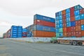 Shipping export freight containers.