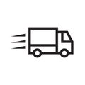 Shipping fast delivery truck icon symbol, Pictogram flat outline design for apps and websites Royalty Free Stock Photo