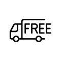 Shipping free delivery truck icon symbol, Flat line design for apps and websites, Isolated on white background Royalty Free Stock Photo