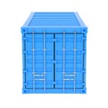 Shipping freight container. Blue intermodal container